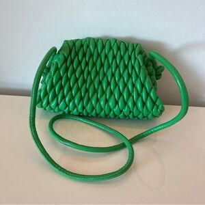 Green Vegan Leather Shoulder Bag